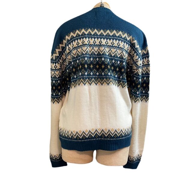 Anderson Little Co. Fair Isle Nordic VTG Acrylic Orlon Sweater Jacket Sz Large - Picture 2 of 10